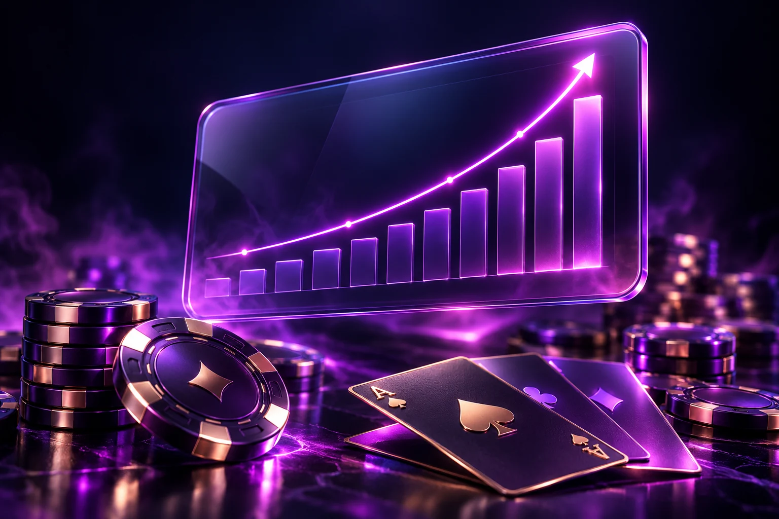 Mor neon dönüşüm grafiği ve casino detayları